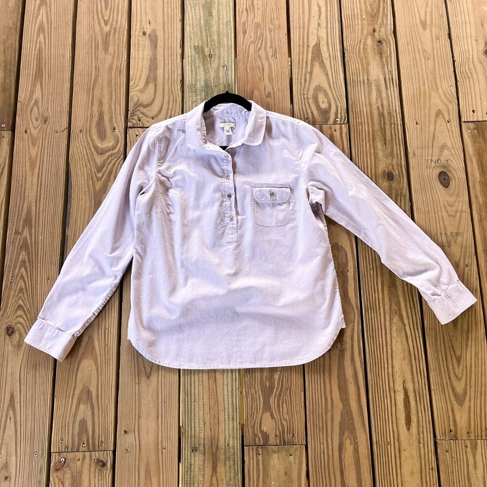 J.Crew Long Sleeve Lilac Oxford Shirt - Club Collar - Women's Size Medium